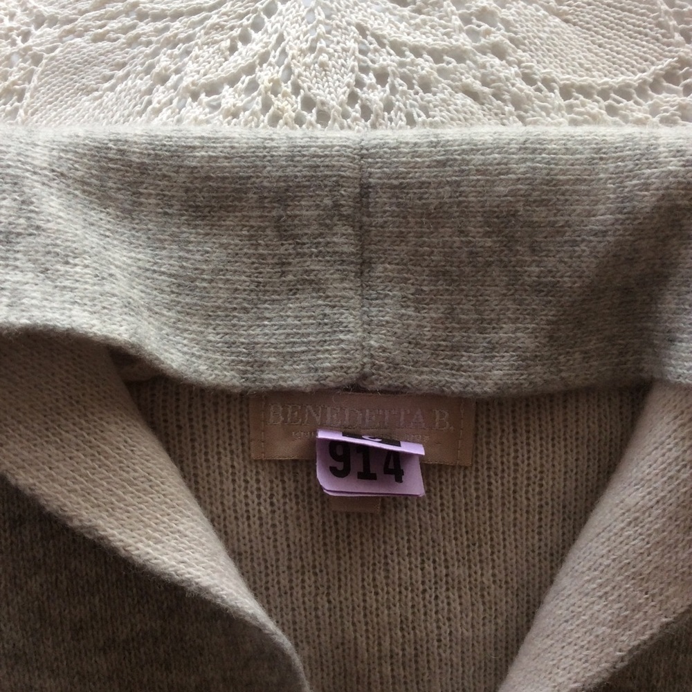 Gray multi-striped ⭐️ open cardigan ⭐️ merino and cashmere ⭐️ pockets ⭐️ - Picture 6 of 8
